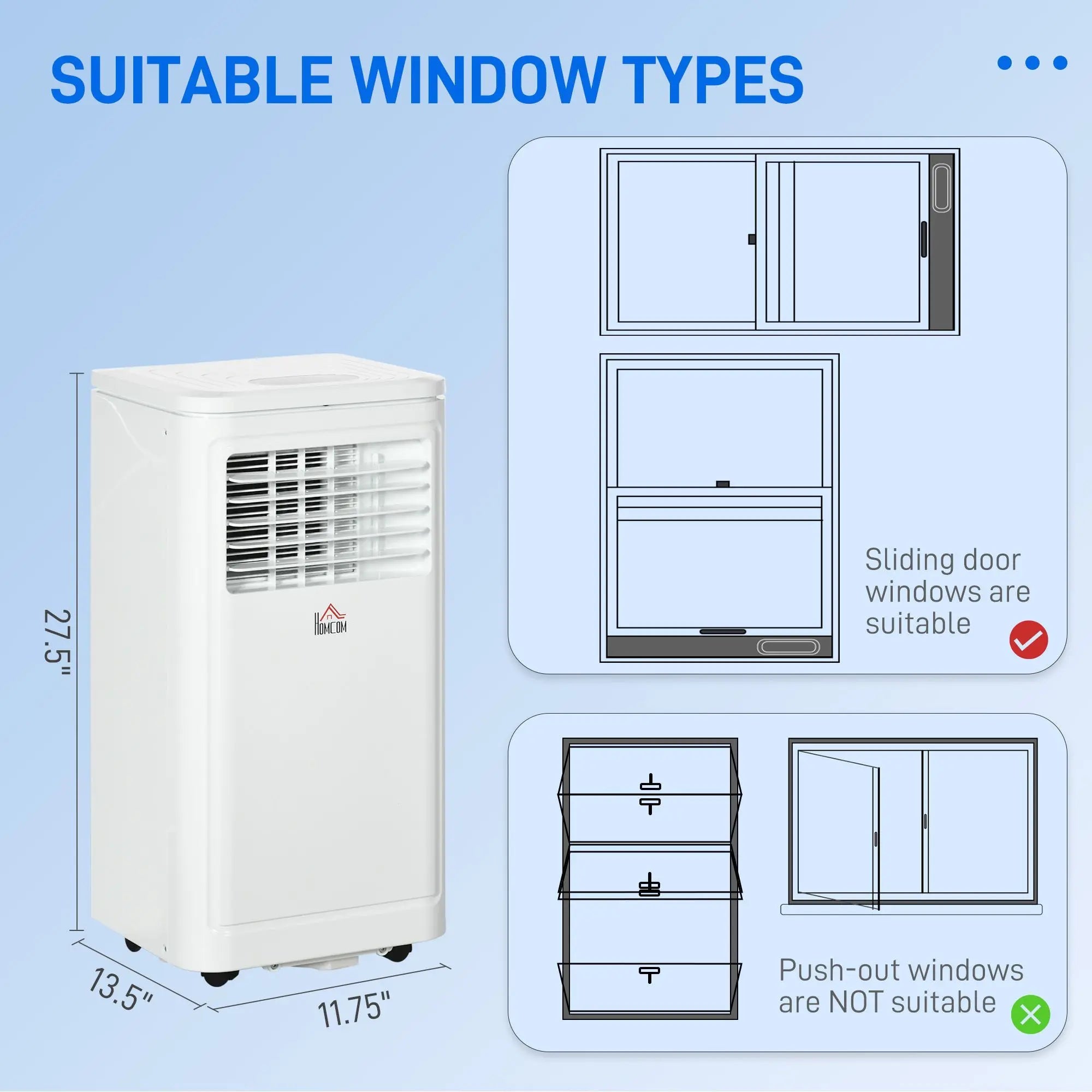 "24H Timer 8000 BTU Portable AC Unit with Dehumidifier & Remote Control for 161 Sq Ft Rooms (UK/EU Plug)" - Mixshoponline12