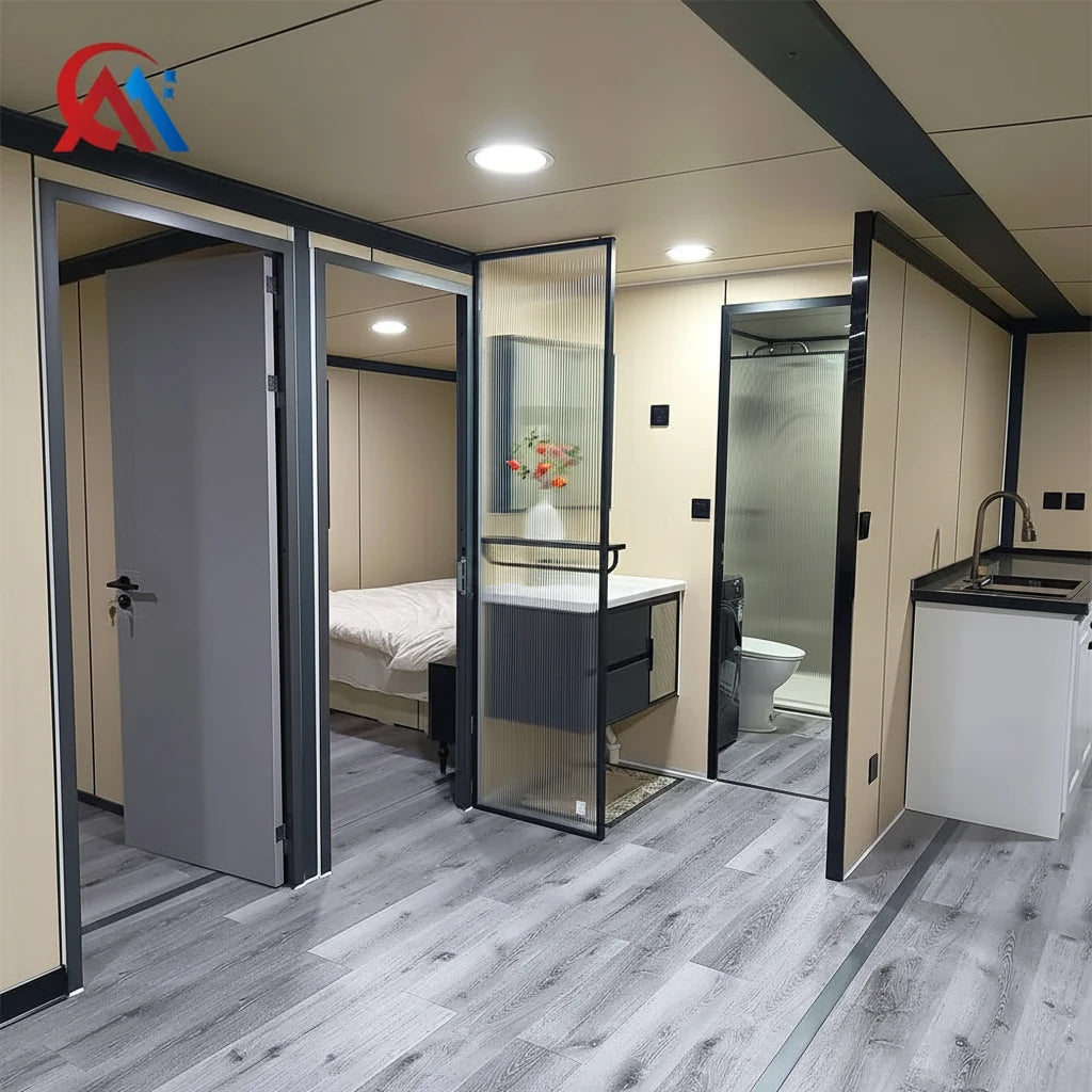 Turnkey Prefab House Modular Home 40Ft for Family Living, Backyard Adu, Ready to Move In, Insulated Steel Frame Build Kit