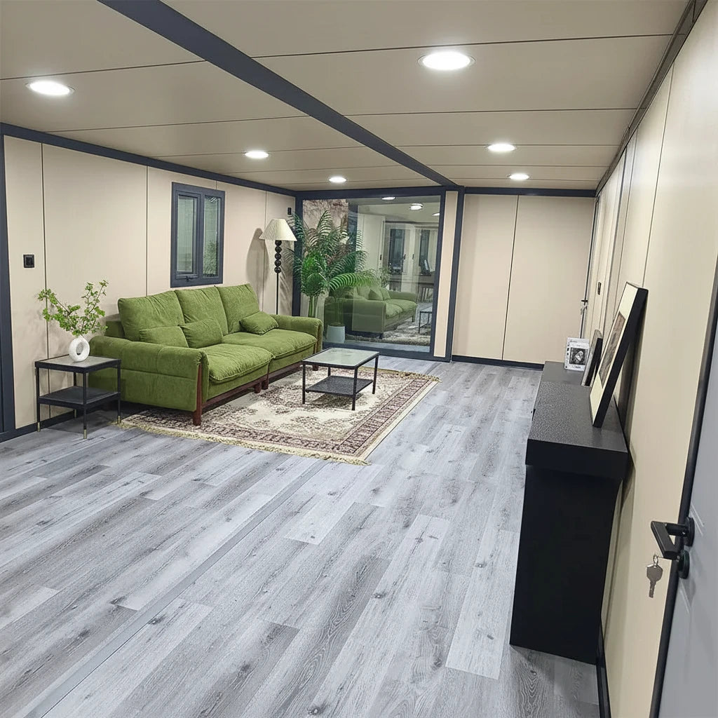 Turnkey Prefab House Modular Home 40Ft for Family Living, Backyard Adu, Ready to Move In, Insulated Steel Frame Build Kit