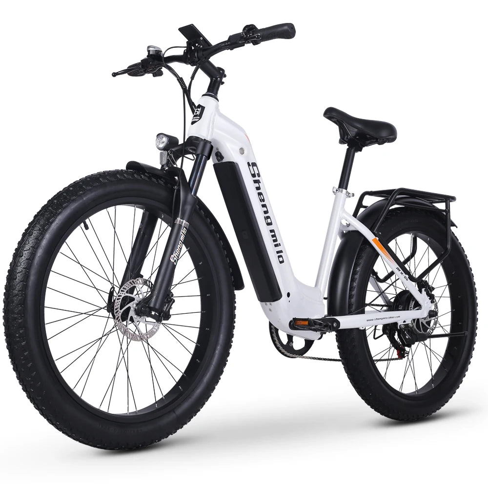 SHENGMILO Electric Hybrid Bike Ebike 48V 500W 17.5Ah 26*3.0 Fat Tire Women's Mountain Bicycle  Rear Hub Motor Off-Road