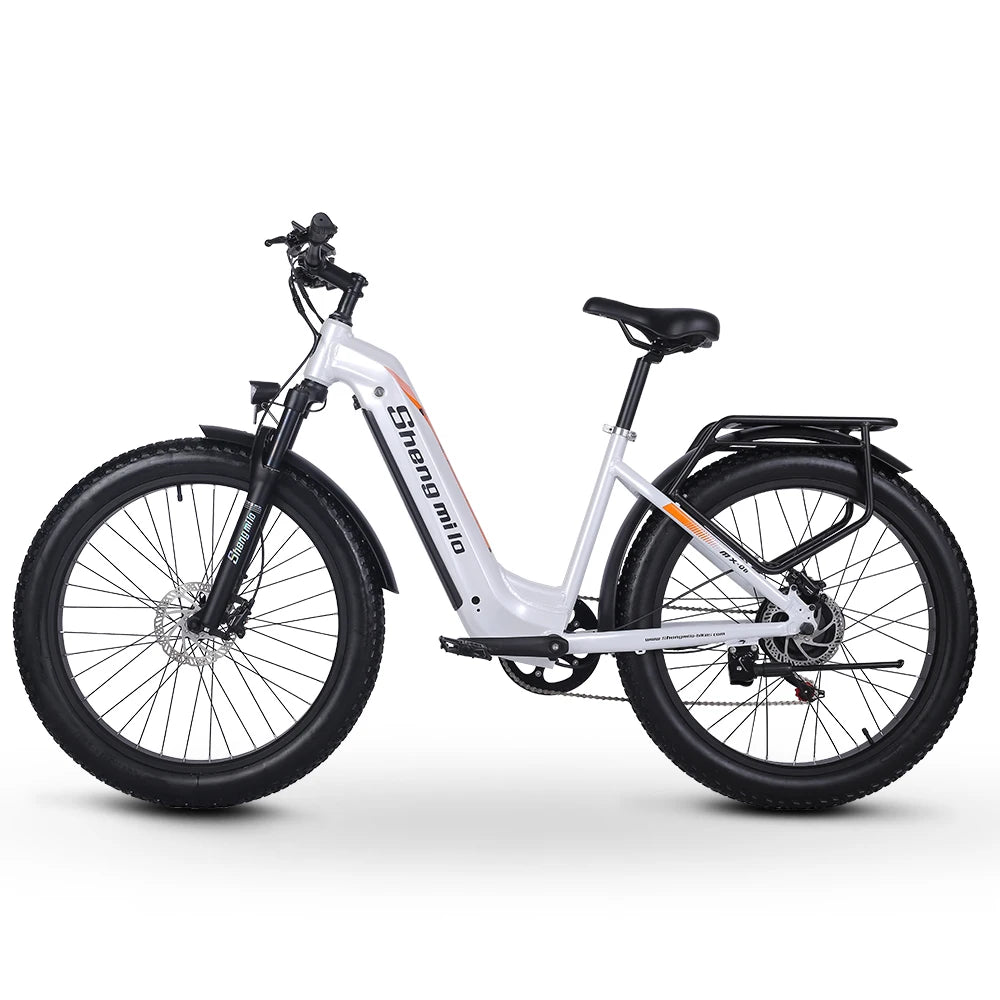 SHENGMILO Electric Hybrid Bike Ebike 48V 500W 17.5Ah 26*3.0 Fat Tire Women's Mountain Bicycle  Rear Hub Motor Off-Road