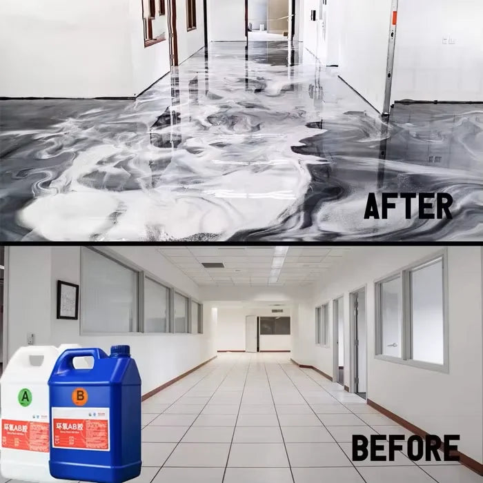 Foreword High Gloss Hard Metallic Pigments Epoxy Flooring 3:1 Ratio Industrial Warehouse Flooring with 85 Rigidity