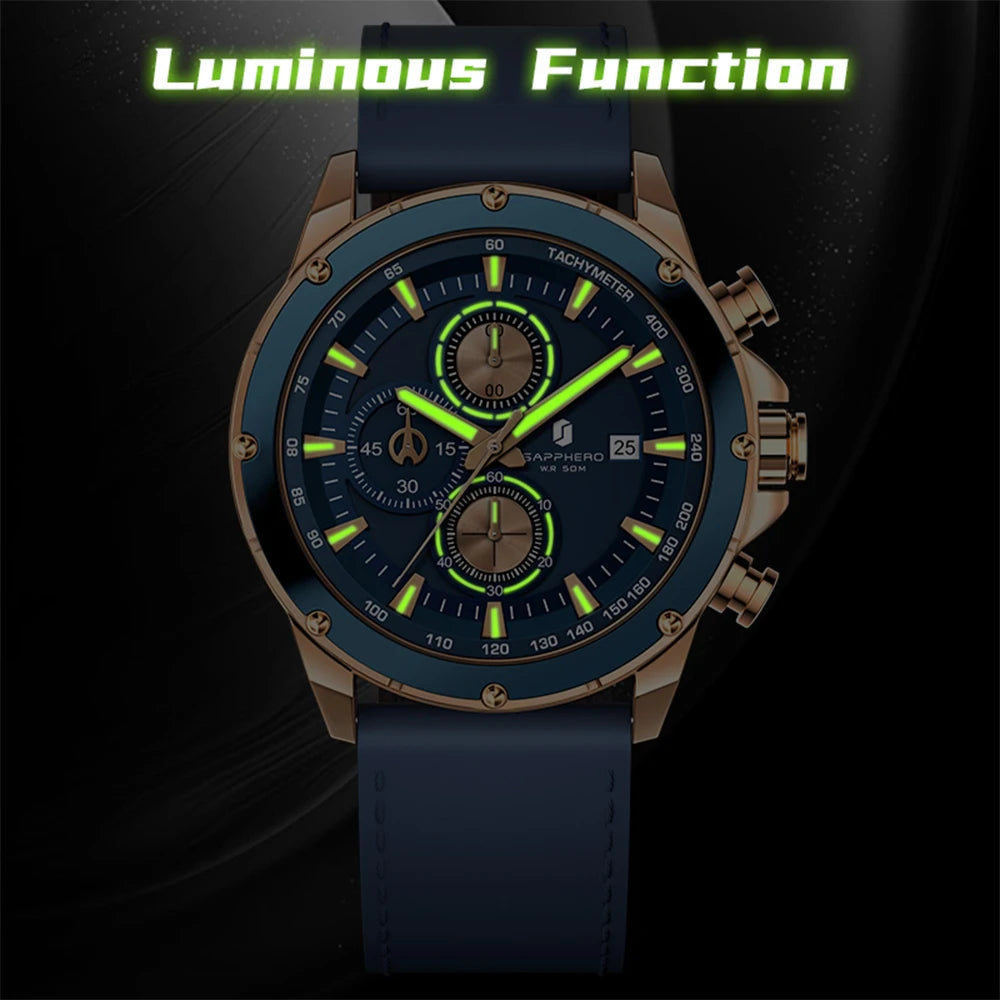 BENYAR BY Herrenuhr Uhren Herren Wasserdicht Herrenuhren Chronograph männer Armbanduhr für Herren Gold/Silber/Blau/Schwarz Eleganz Lederarmband/Edelstahl Quarz Geburtstags/Weihnachts