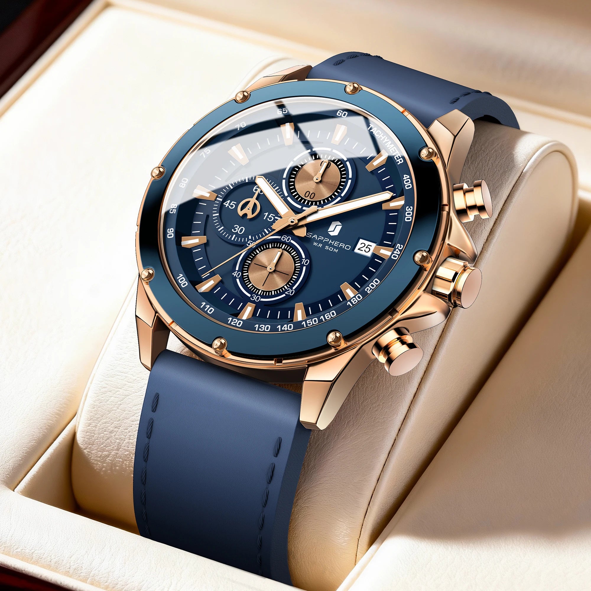 BENYAR BY Herrenuhr Uhren Herren Wasserdicht Herrenuhren Chronograph männer Armbanduhr für Herren Gold/Silber/Blau/Schwarz Eleganz Lederarmband/Edelstahl Quarz Geburtstags/Weihnachts