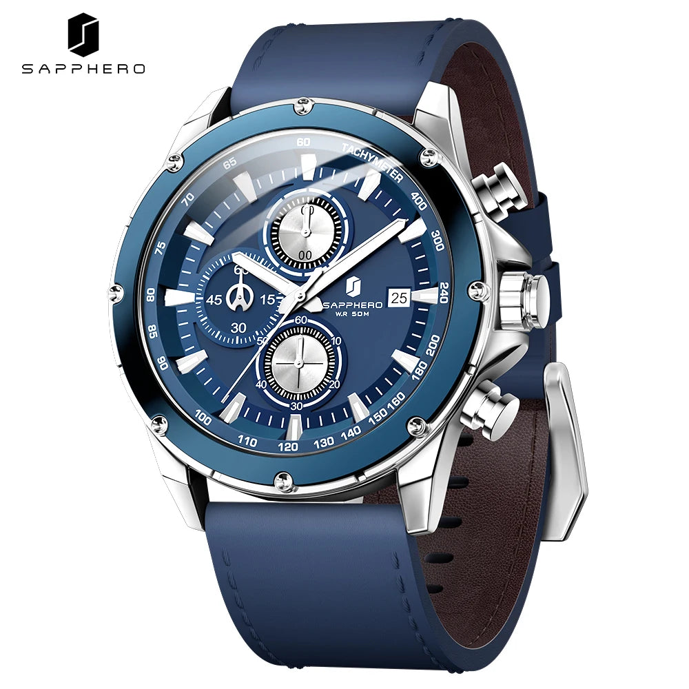 BENYAR BY Herrenuhr Uhren Herren Wasserdicht Herrenuhren Chronograph männer Armbanduhr für Herren Gold/Silber/Blau/Schwarz Eleganz Lederarmband/Edelstahl Quarz Geburtstags/Weihnachts