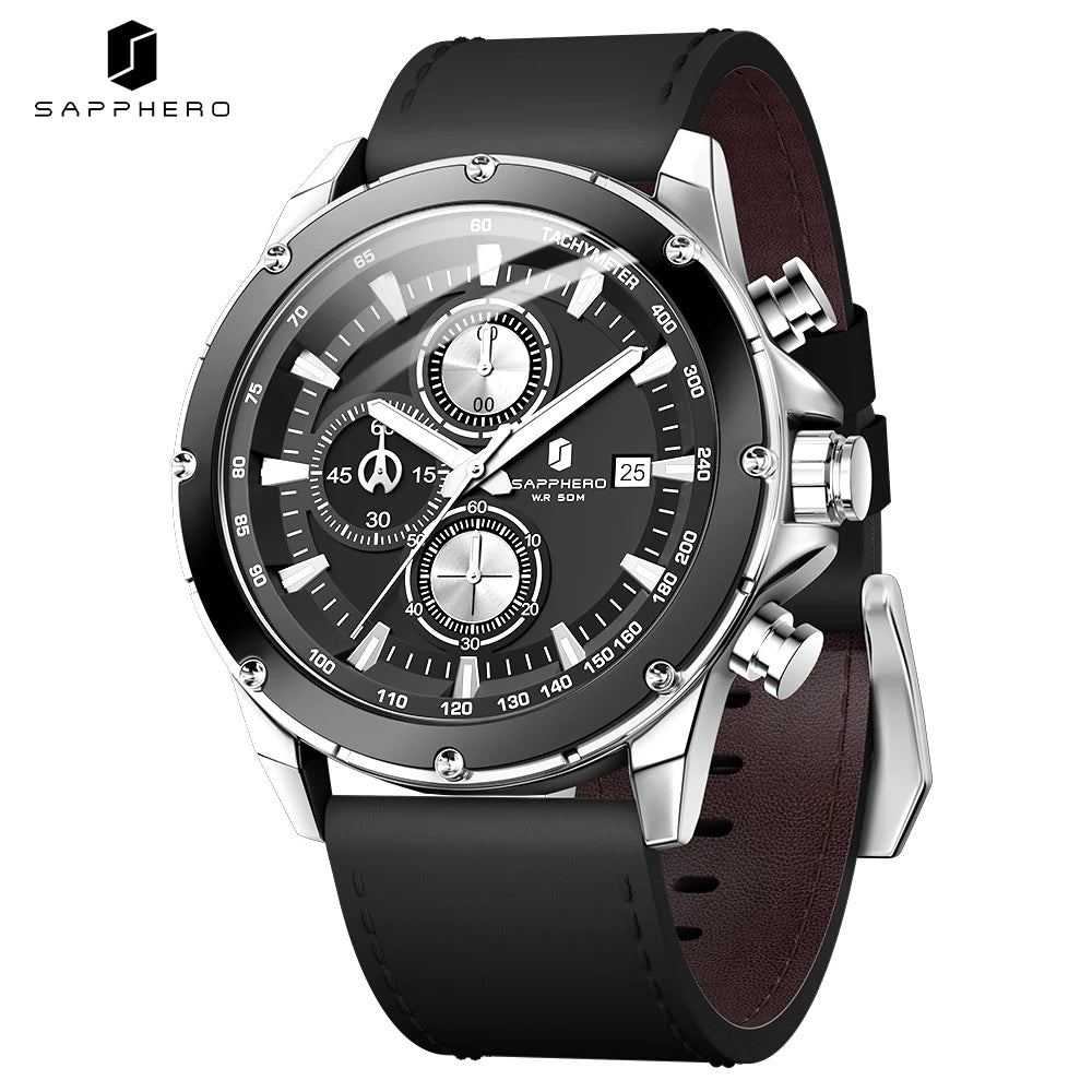 BENYAR BY Herrenuhr Uhren Herren Wasserdicht Herrenuhren Chronograph männer Armbanduhr für Herren Gold/Silber/Blau/Schwarz Eleganz Lederarmband/Edelstahl Quarz Geburtstags/Weihnachts