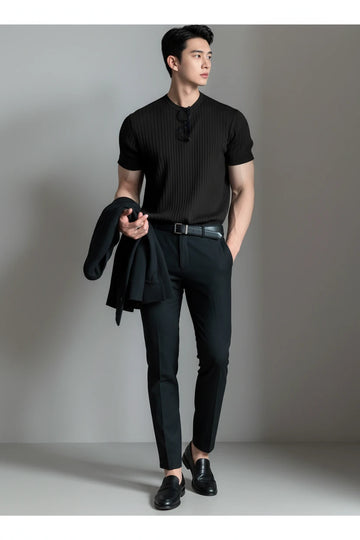 T-Shirt Herren Persönlichkeit Trend Kurzarm Herren Klassisch Komfortabel Casual T-Shirt Herren Mode Strickwaren Herren Sportshirt Herren