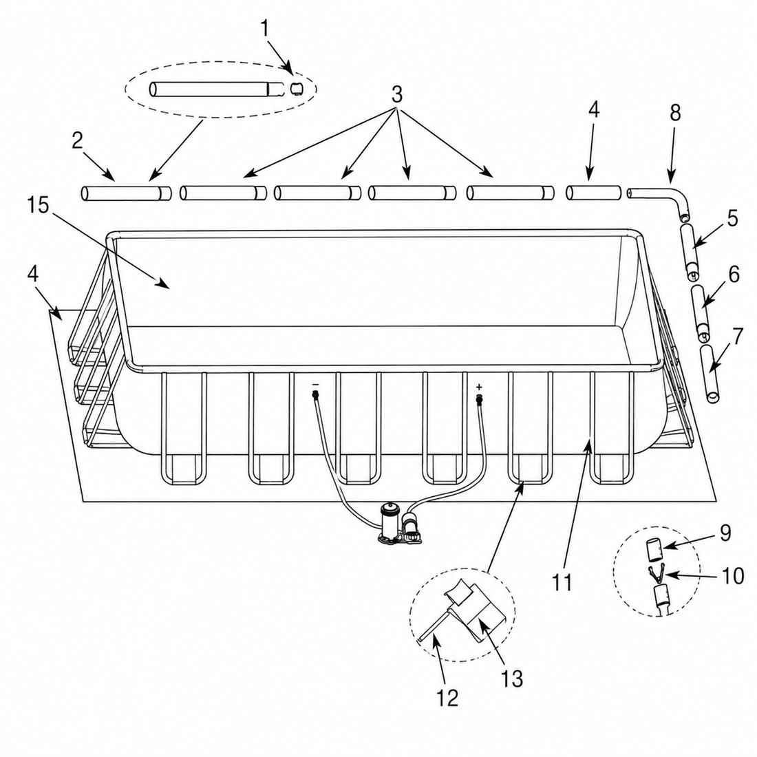 INTEX ADS-IWP00192 24ft x 12ft x 4.3ft Steel Framed PVC Swimming Pool (Modell 26364): INTEX Ultra XTR Frame Pool 26364 – 24ft × 12ft × 4.3ft Genießen Sie den Sommer in Ihrem eigenen Garten mit dem hochwertigen INTEX Ultra XTR Frame Pool. Dank seiner rob - Mixshoponline12