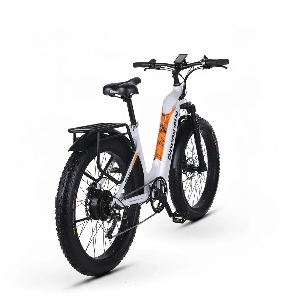 SHENGMILO Electric Hybrid Bike Ebike 48V 500W 17.5Ah 26*3.0 Fat Tire Women's Mountain Bicycle Rear Hub Motor Off-Road - Mixshoponline12