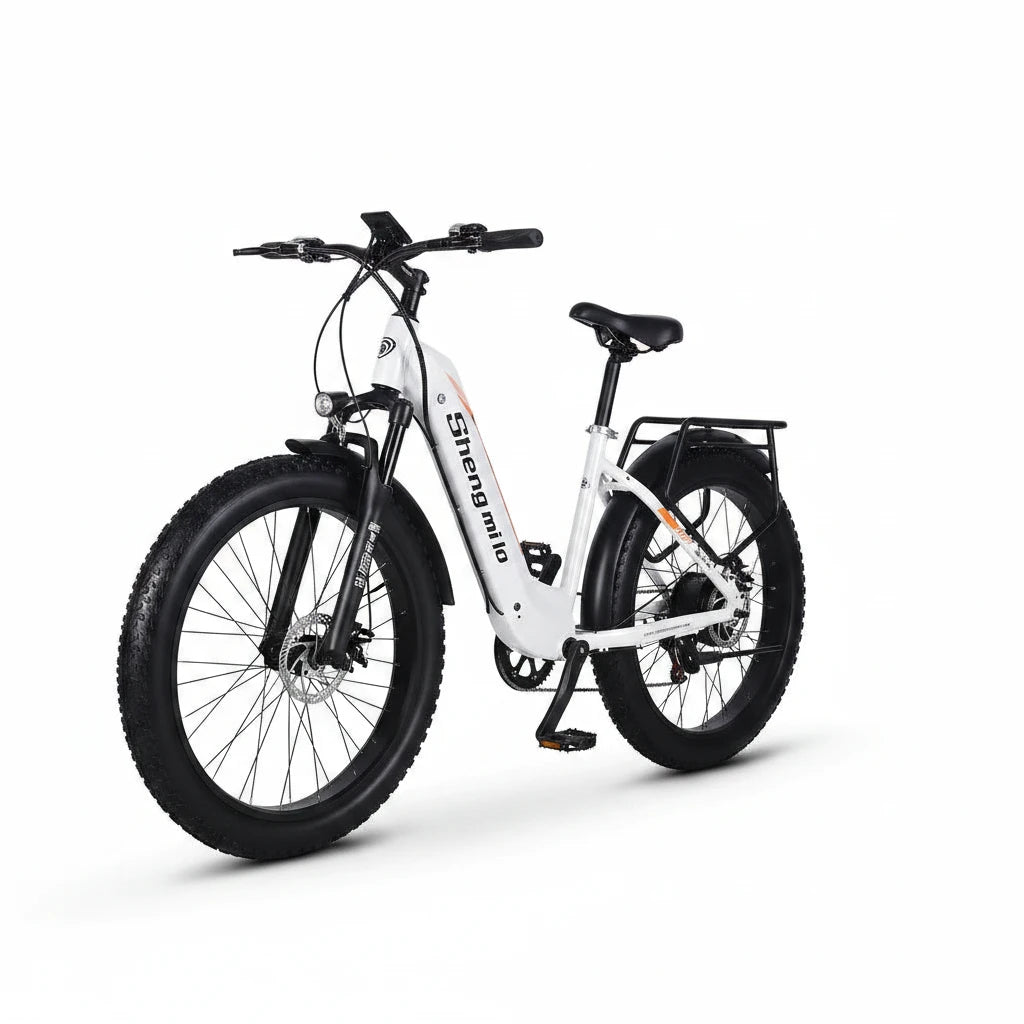 SHENGMILO Electric Hybrid Bike Ebike 48V 500W 17.5Ah 26*3.0 Fat Tire Women's Mountain Bicycle Rear Hub Motor Off-Road - Mixshoponline12