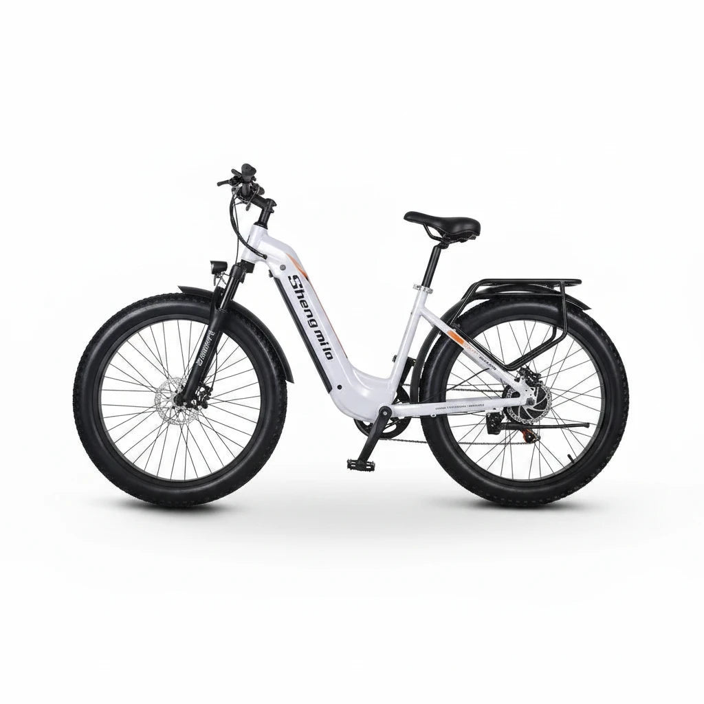 SHENGMILO Electric Hybrid Bike Ebike 48V 500W 17.5Ah 26*3.0 Fat Tire Women's Mountain Bicycle Rear Hub Motor Off-Road - Mixshoponline12