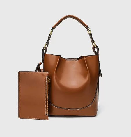 Za Canvas Bucket Bag with Unique Design, Fashionable Women's Bag with Contrasting Colors, Drawstring Closure, Wide Shoulder Strap, Handbag and Shoulder Bag for Export - Mixshoponline12
